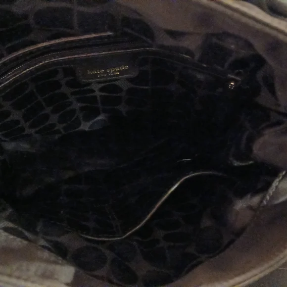 Kate Spade Vintage Black Nylon Backpack Canvas Leather Trim Gold Hardware - Picture 8 of 10